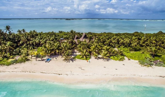 Riviera Maya Location villa Sian Kaan sur la plage de la Réserve de biosphère avec piscine privée et Personnel