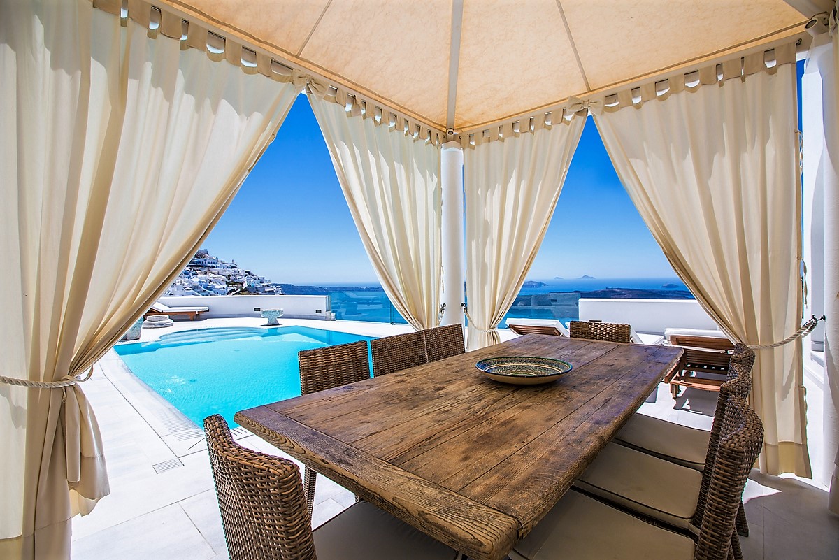 Grece Location Villa Santorin vue mer avec piscine privée