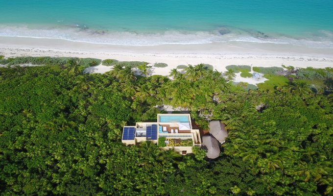 Riviera Maya Location villa Sian Kaan sur la plage de la Réserve de biosphère avec piscine privée et Personnel