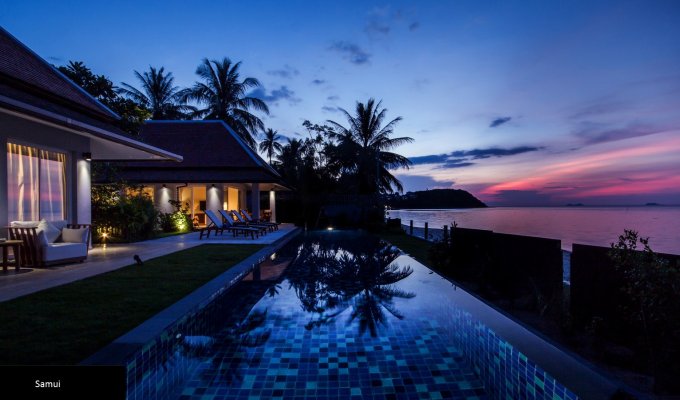 Thailande Location Villa à Koh Samui en front de mer avec piscine privée et personnel