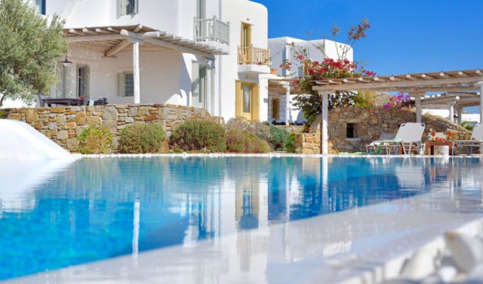 Grece Location Villa Mykonos vue mer avec piscine