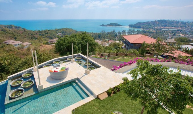 Thailande Location Villa à Koh Samui avec piscine privée, vue sur l'océan et Personnel