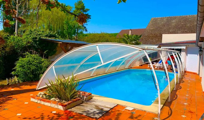 Location maison vacances piscine couverte chauffée spa proche Epernay 