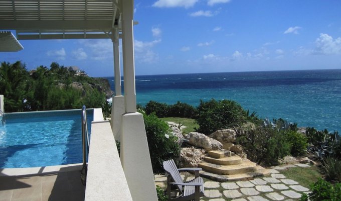 Location villa de luxe ile de la Barbade sur la falaise vue mer piscine privée