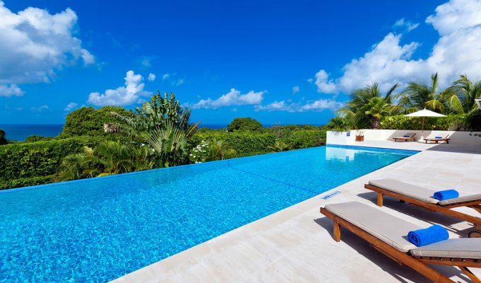 Location villa Ile de la Barbade vue mer piscine privée 