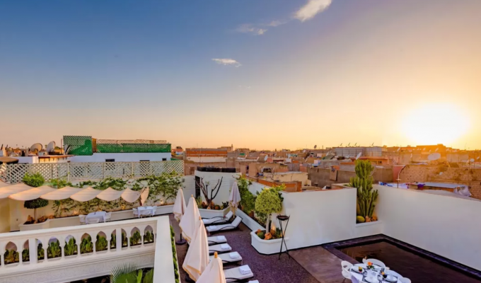 Vue patio riad de charme à Marrakech 