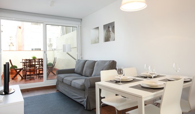 Location appartement barcelone Plaza España penthouse 2 chambres avec terrasse privée
