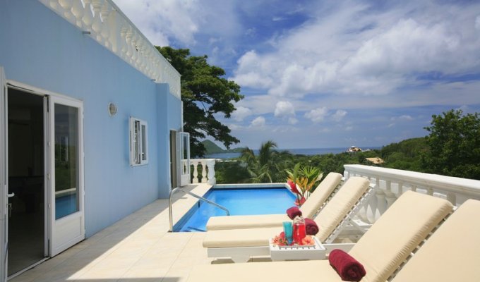 Location villa Sainte Lucie vue mer piscine privée - Golf Ridge - Cap Estate - Antilles -