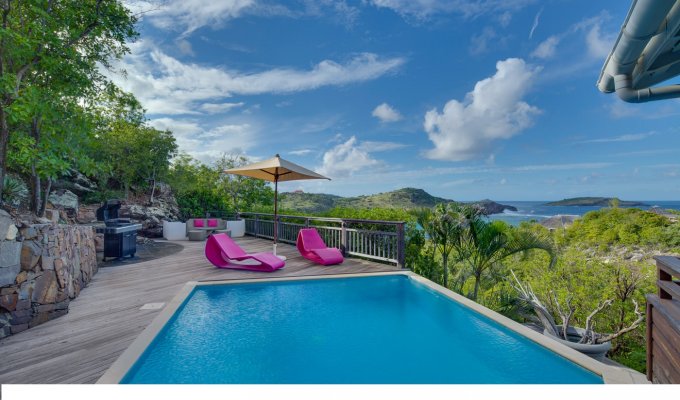 Location Villa de Luxe à St Barth avec piscine privée surplombant le lagon de Petit Cul de sac - Domaine privé du Levant - Caraibes - Antilles Françaises