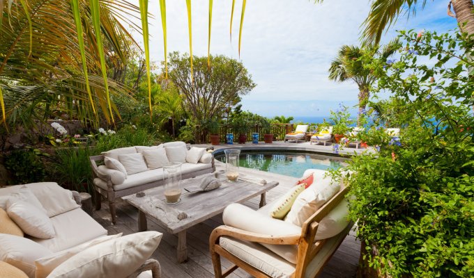 LOCATION SAINT BARTHELEMY - Villa de Luxe Vue Mer - piscine privée - hauteurs de Vitet - St Barth - Caraibes -  Antilles Francaises 