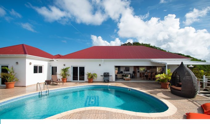 LOCATION SAINT BARTHELEMY - Villa de Luxe Vue Mer sur les collines de Petit Cul-de-Sac avec piscine privée - St Barth - Caraibes -  Antilles Françaises