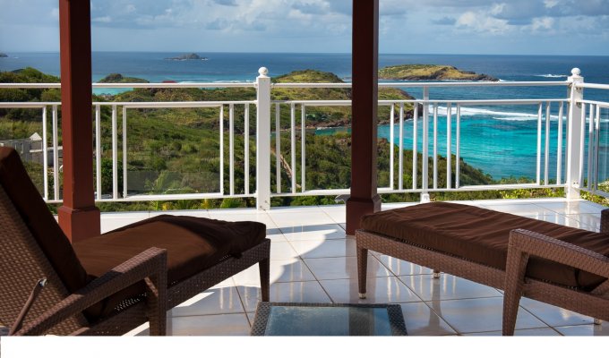 LOCATION SAINT BARTHELEMY - Villa de Luxe Vue Mer sur les collines de Petit Cul-de-Sac avec piscine privée - St Barth - Caraibes -  Antilles Françaises