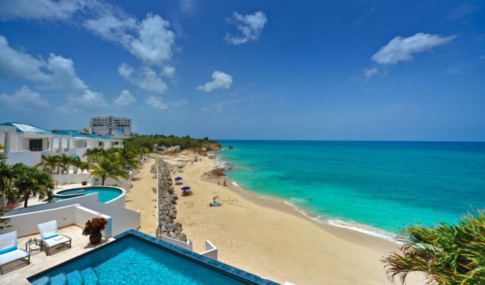 St Maarten Location Villa Cupecoy  Shore pointe Piscine accès plage Cupecoy 