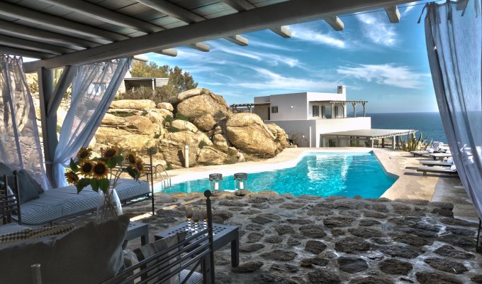 Grece Location Villa Mykonos vue mer avec piscine privée 