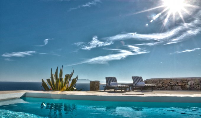 Grece Location Villa Mykonos vue mer avec piscine privée