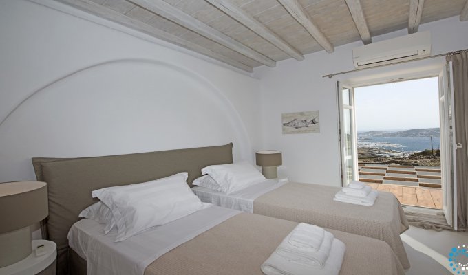 Grece Location Villa Mykonos avec vue sur la ville et la mer Égée 