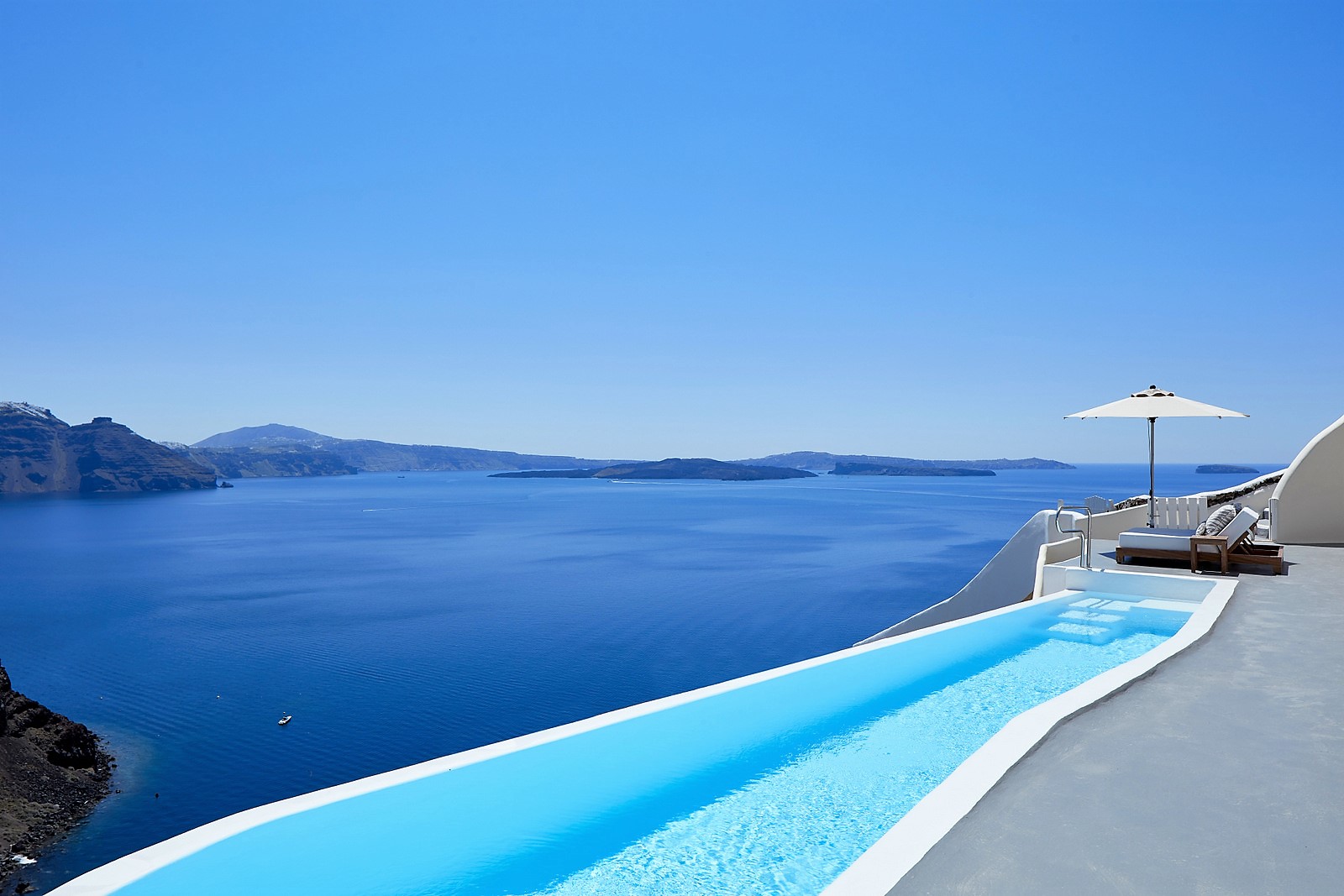 Grece Santorin Location Villa de Luxe vue mer piscine