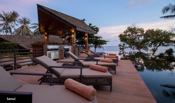 Thailande Location Villa à Koh Samui en bord de mer avec piscine privée et Personnel