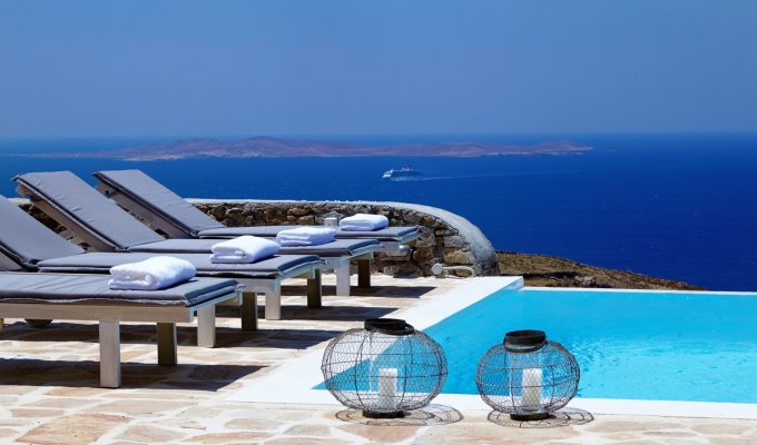 Grece Location Villa Mykonos vue mer avec piscine privée 