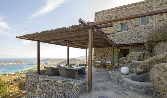 Grece Location Villa Mykonos vue mer avec piscine privée 