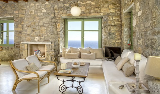 Grece Location Villa Mykonos vue mer avec piscine privée 