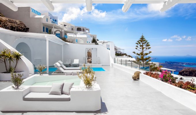 Grece Location Villa de Luxe Santorin vue mer avec piscine privée
