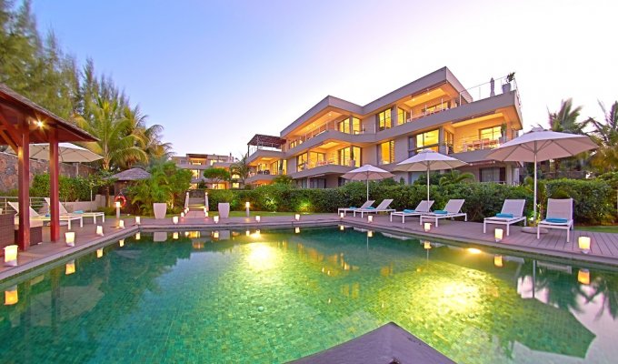 Location Penthouses en bord de mer Ile Maurice à Trou aux Biches avec magnifique vue sur la mer et piscine commune