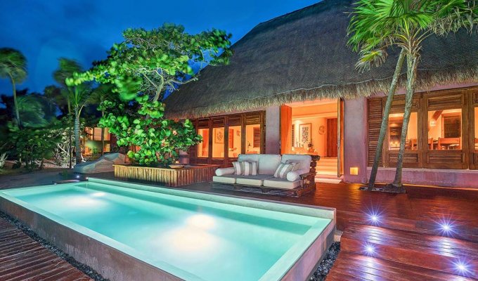 Riviera Maya Location villa Sian Kaan sur la plage de la Réserve de biosphère avec piscine privée et Personnel