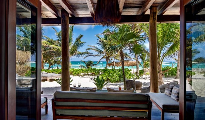Riviera Maya Location Ensemble de 3 villas en front de mer avec piscine privée et personnel