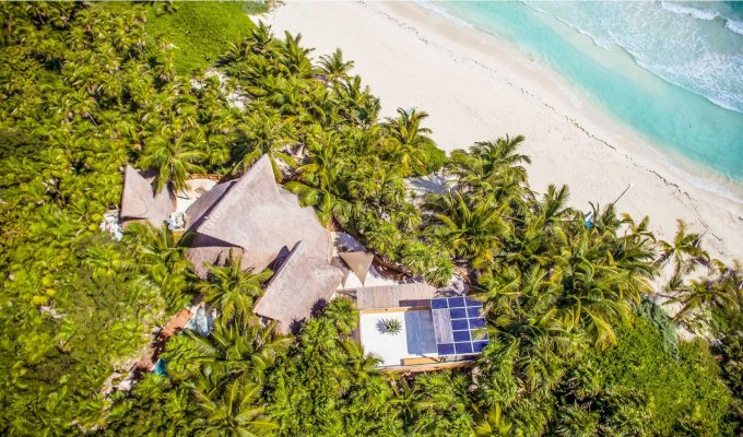 Riviera Maya Location villa Sian Kaan sur la plage de la Réserve de biosphère avec piscine privée et Personnel