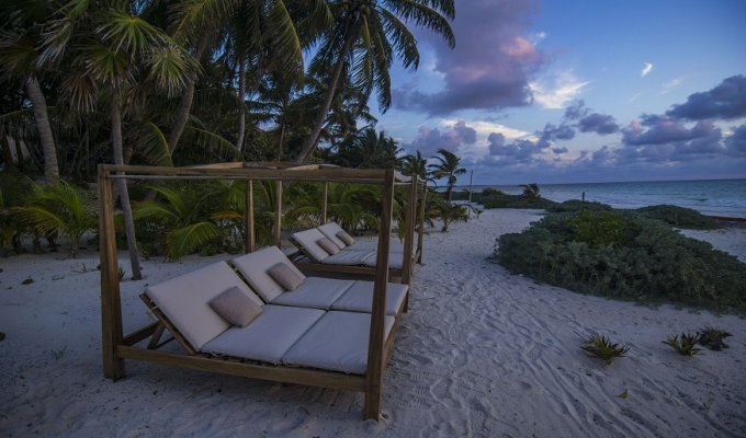 Riviera Maya Location villa Sian Kaan sur la plage de la Réserve de biosphère avec piscine privée et Personnel