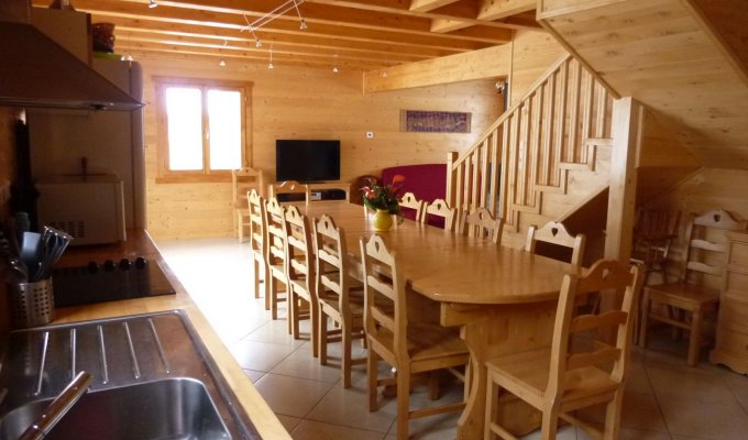 Location Chalet Les Orres pied des pistes vue montagne