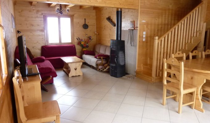 Location Chalet Les Orres pied des pistes vue montagne