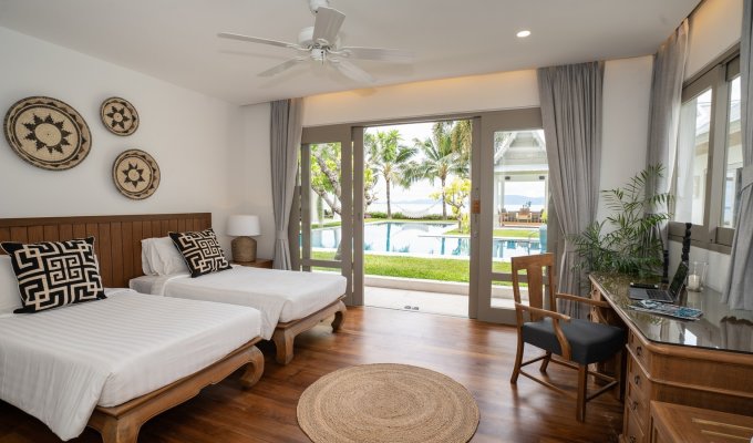 Thailande Location Villa Koh Samui SHA+ en front de mer avec piscine privée et Personnel