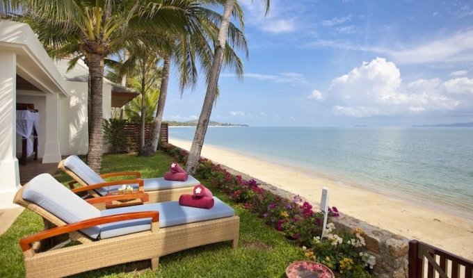 Thailande Location Villa à Koh Samui sur la plage avec piscine privée et Personnel