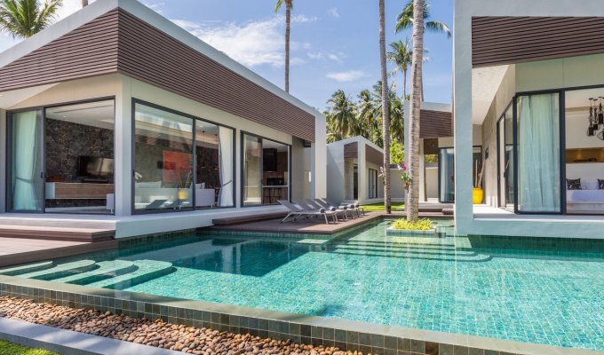 Thailande Location Villa à Koh Samui en front de mer avec piscine privée et Personnel