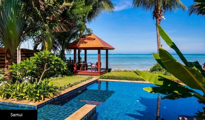 Thailande Location Villa à Koh Samui en front de mer avec piscine privée et Personnel