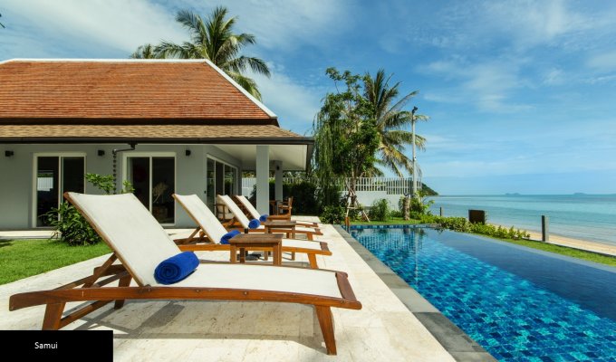 Thailande Location Villa à Koh Samui en front de mer avec piscine privée et personnel
