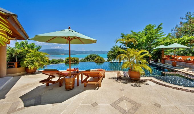 Thailande Location Villa à Koh Samui avec piscine privée, vue sur l'océan et Personnel