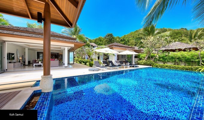 Thailande Location Villa à Koh Samui en front de mer avec piscine privée et Personnel