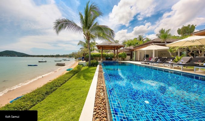 Thailande Location Villa à Koh Samui en front de mer avec piscine privée et Personnel