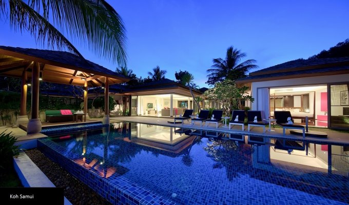 Thailande Location Villa à Koh Samui en front de mer avec piscine privée et Personnel