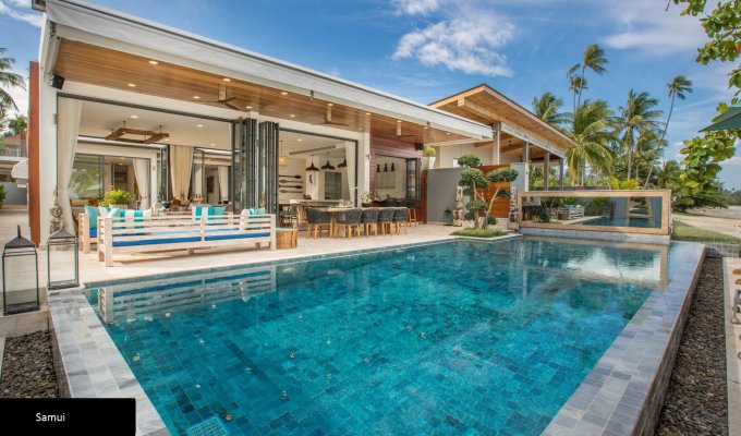 Thailande Location Villa à Koh Samui en front de mer avec piscine privée et Personnel