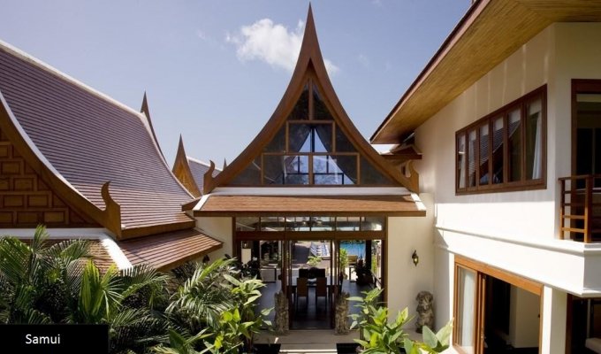 Thailande Location Villa à Koh Samui en bord de plage avec piscine et personnel