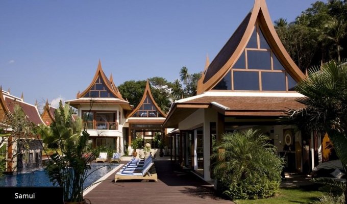 Thailande Location Villa à Koh Samui en bord de plage avec piscine et personnel
