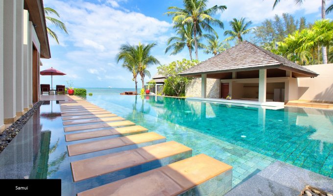 Thailande Location Villa à Koh Samui en front de mer avec piscine privée et Personnel