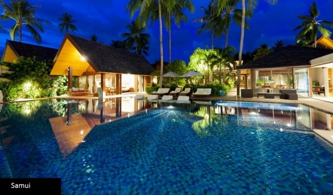 Thailande Location Villa à Koh Samui en front de mer avec piscine privée et Personnel