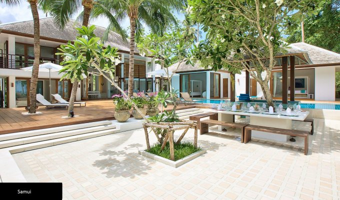 Thailande Location Villa à Koh Samui en front de mer avec piscine privée et Personnel