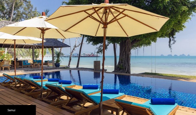 Thailande Location Villa à Koh Samui en front de mer avec piscine privée et Personnel