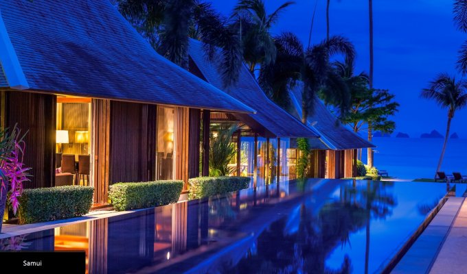 Thailande Location Villa à Koh Samui en front de mer avec piscine privée et Personnel
